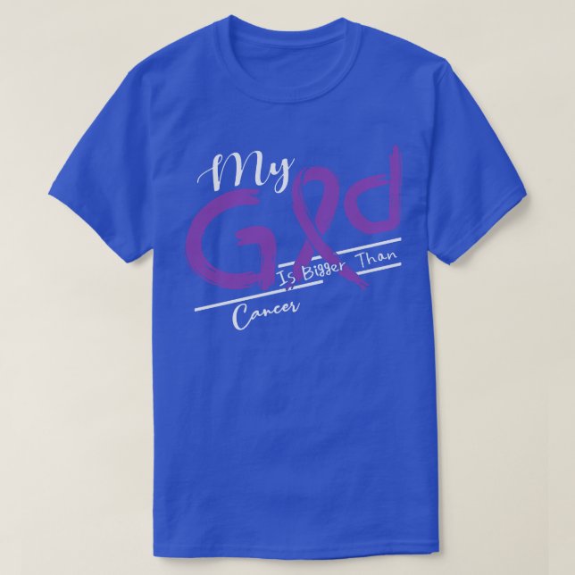 Cancermedvetenhet min Gud är starkare i denna fami T Shirt (Design framsida)