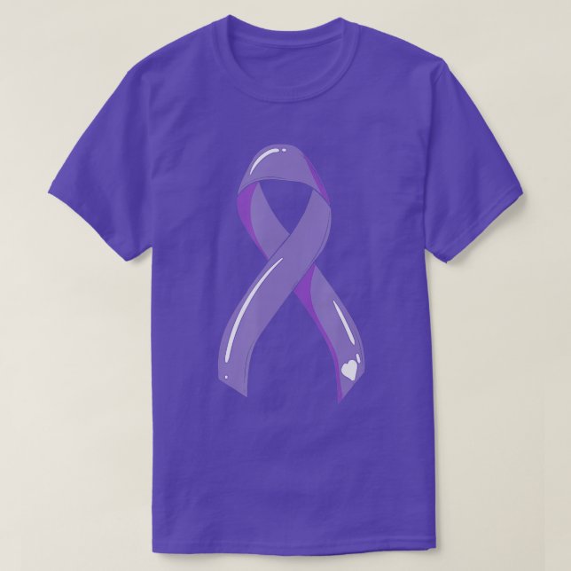 Cancermedvetenhet Ribbon Lavender Cancer Survivor  T Shirt (Design framsida)