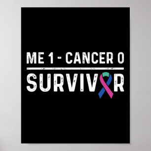 Cancermedvetenhet Ribbon Survivor Remmission Poster
