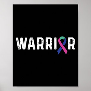 Cancermedvetenhet Ribbon Warrior Poster