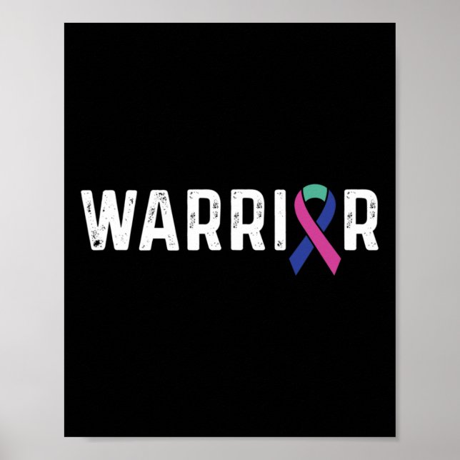 Cancermedvetenhet Ribbon Warrior Poster (Framsidan)