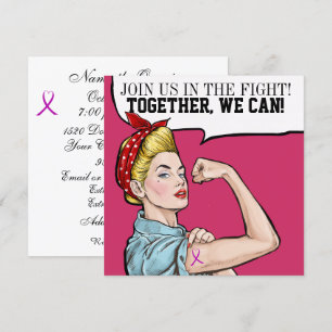 Cancermedvetenhet - Rosa Ribbon-inbjudan Inbjudningar