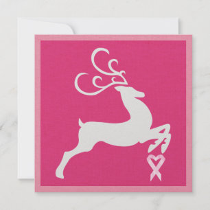 Cancermedvetenhet Rosa Ribbon jul - Helgdag Inbjudningar