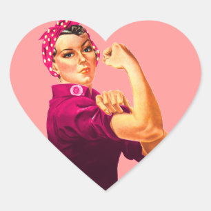 Cancermedvetenhet Rosie riveteren Hjärtformat Klistermärke