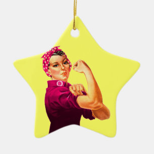 Cancermedvetenhet Rosie riveteren Julgransprydnad Keramik