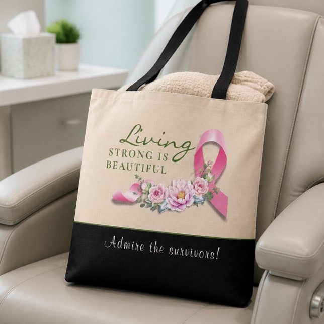 Cancermedvetenhet - Stark är vacker toteväska Tygkasse (Skapare uppladdad)
