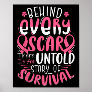 Cancermedvetenhet Warrior Rosa Ribbon Breast Cance Poster