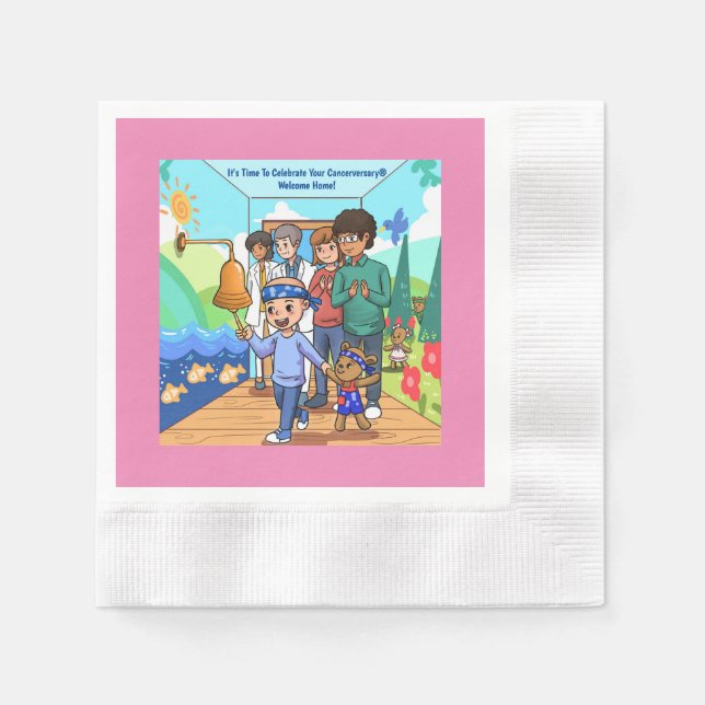 Cancermynta Cocktail Party Napkins-årsdagen Pappersservett (Framsidan)