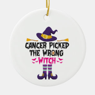 Cancern fick fel Witch, den konstiga halloween-gif Julgransprydnad Keramik