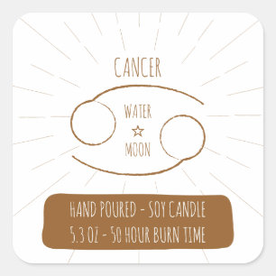 Cancern Handgjuten Horoskop Sojaljus Etikett