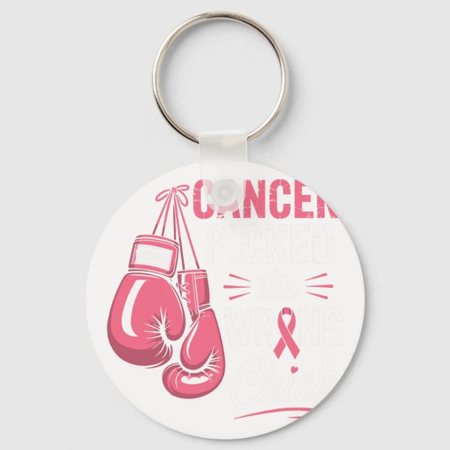 Cancern har fått fel Chick för bröstcancer. Nyckelring (Framsida)