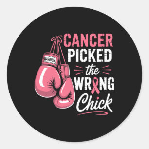Cancern har fått fel Chick för bröstcancer. Runt Klistermärke