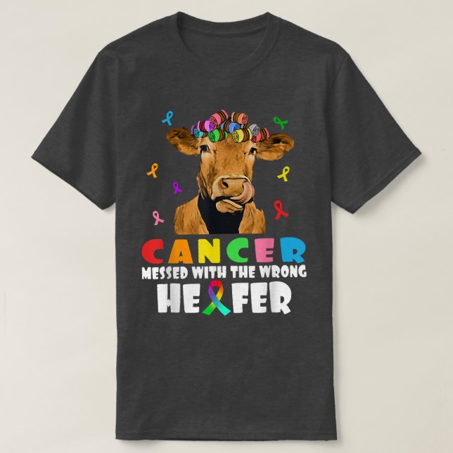 Cancern med fel Heifer Cow Älskare Figh T Shirt (Design framsida)