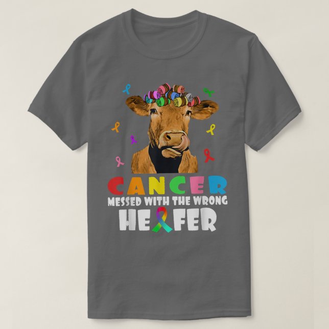 Cancern med fel Heifer Cow Älskare Figh T Shirt (Design framsida)