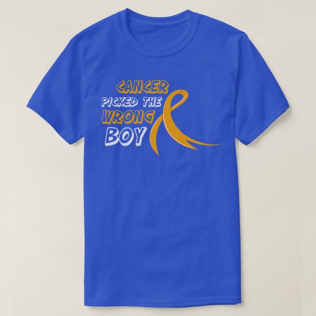 Cancern valde fel pojke, barncancer t shirt (Design framsida)