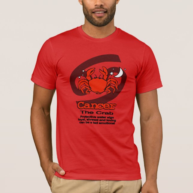 Cancerns "The Crab" zodiac astro red manar t-shirt (Framsida)