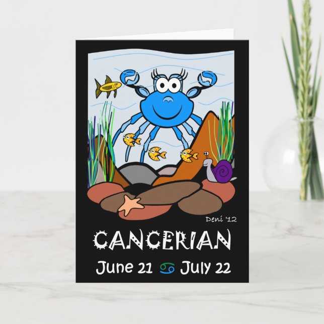 Cancerns zodiakhälsningskort kort (Framsida)