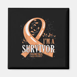 Canceröverlevande persikoband Endometriecancer Med Magnet