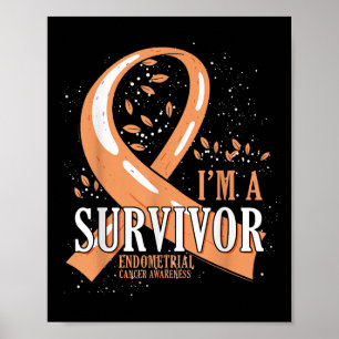 Canceröverlevande persikoband Livmodercancer medve Poster