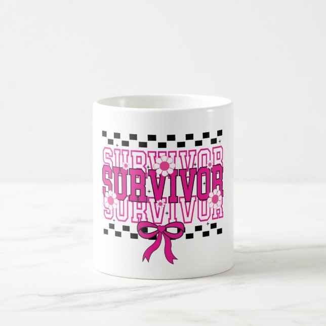 Canceröverlevare Bröstcancer Rosa Kaffemugg (Center)