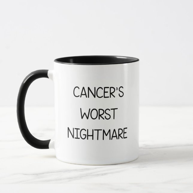 Cancer's Värsta Mardröm Rolig Cancer Krigare Kaffe Mugg (Vänster)