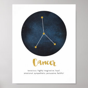 Cancerstjärnteckentryck Poster