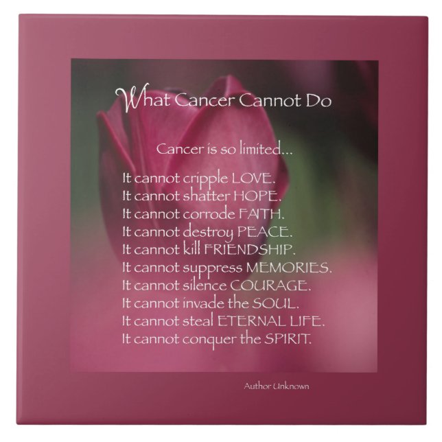 Cancerstöd, Vad cancer inte kan göra, Blommor Kakelplatta (Framsidan)