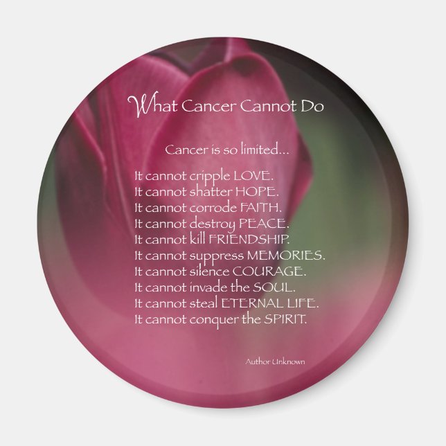 Cancerstöd, Vad cancer inte kan göra, Blommor Magnet (Framsidan)