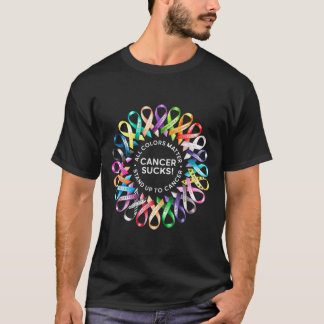 Cancersuger i varje Färg Srt Cancer Ribbon Co. T Shirt