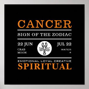 Cancertecken på Zodiac, Astrologisk Poster