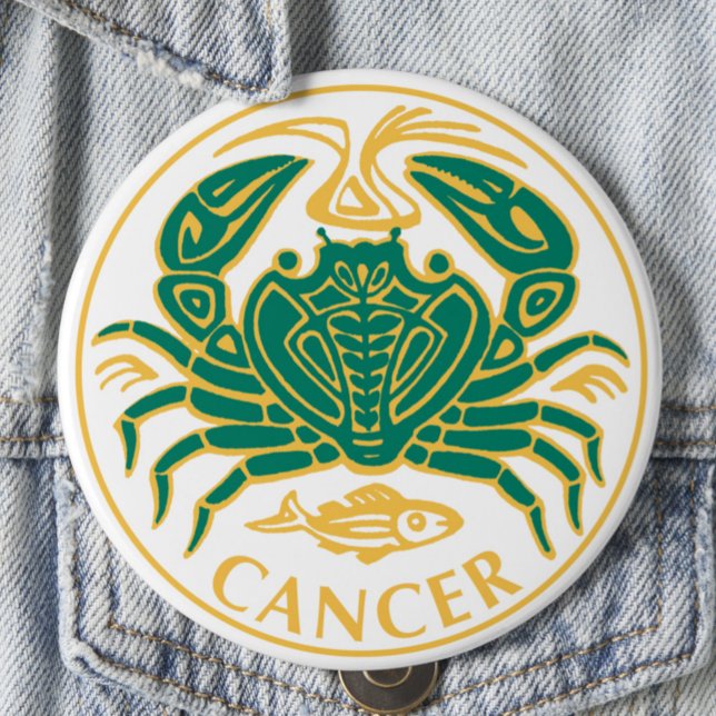 Cancertecken på zodiac på en knapp (Skapare uppladdad)