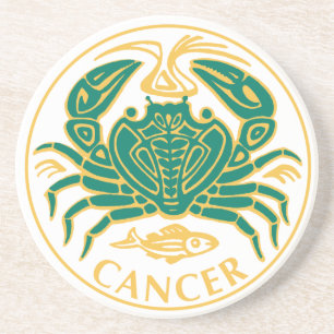 Cancertecken på zodiac på en underlägg