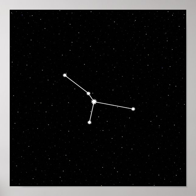 Cancerzodiac Constellation Modern Black & White Poster (Framsidan)