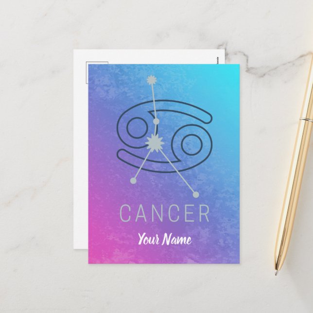 Cancerzodiac Stjärntecken Horoscope Constellation Helg Vykort (Fram/Back In Situ)