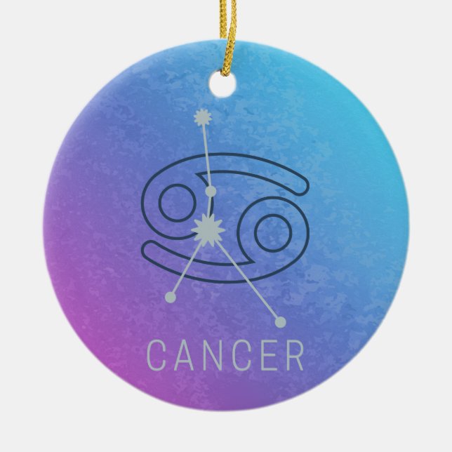 Cancerzodiac Stjärntecken Horoscope Constellation Julgransprydnad Keramik (Framsidan)