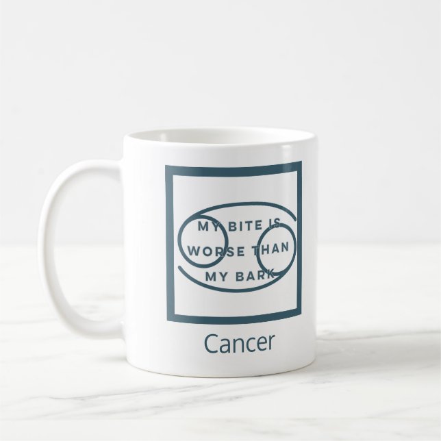 Cancerzodiac - tecken på födelsedagstext Roligt Bl Kaffemugg (Vänster)