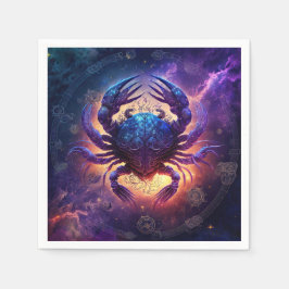 Cancerzodiac - tecken vattenfärgsdesign pappersservett