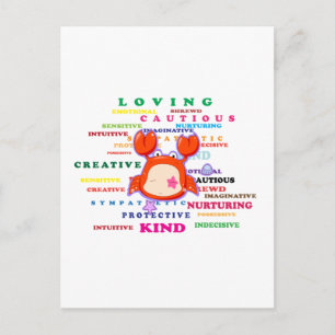 Cancerzodiac-teckenspår Vykort