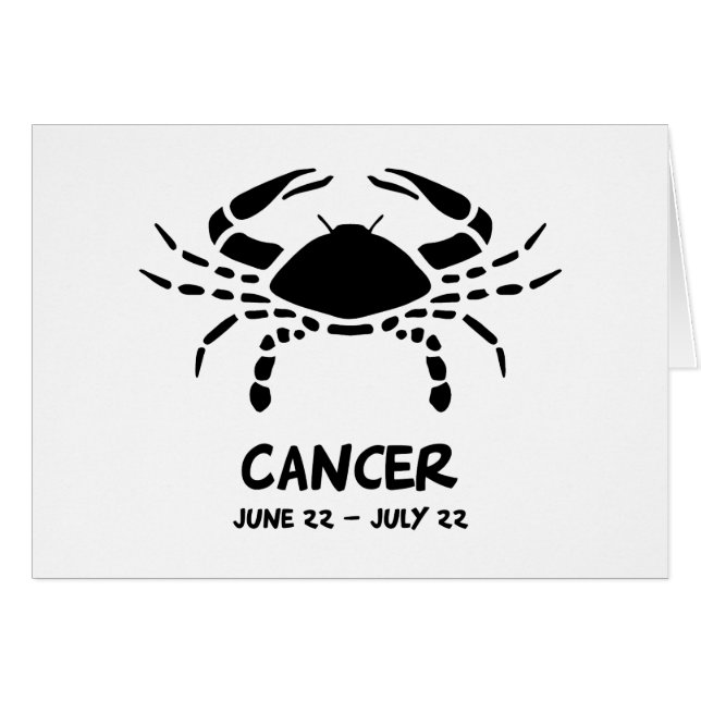 Cancerzodiac undertecknar hälsningskort (Framsidan Horizontal)