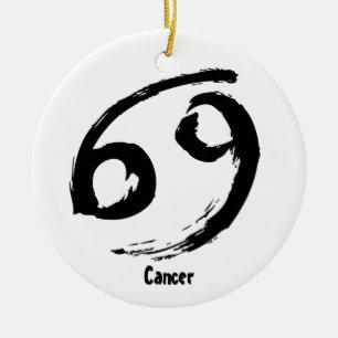 CancerZodiac undertecknar Julgransprydnad Keramik
