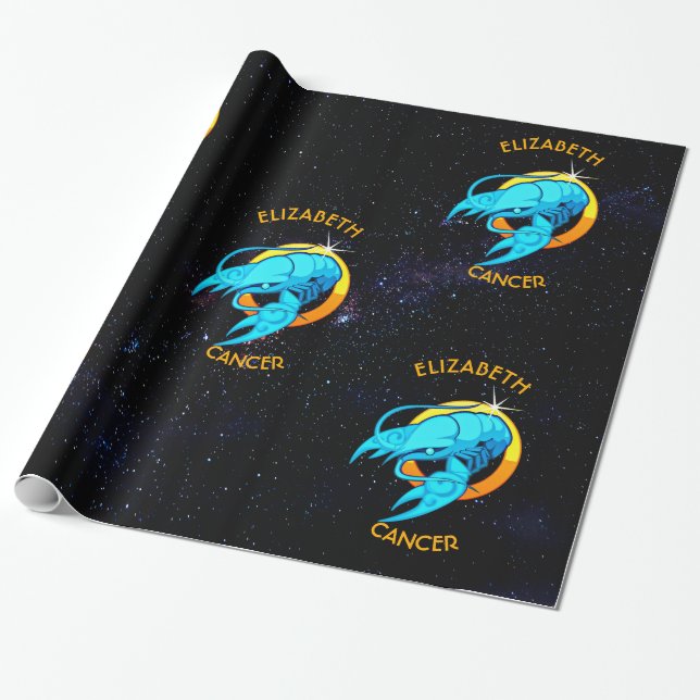 CancerZodiacfödelsedagen undertecknar med ditt Presentpapper (Utrullad)