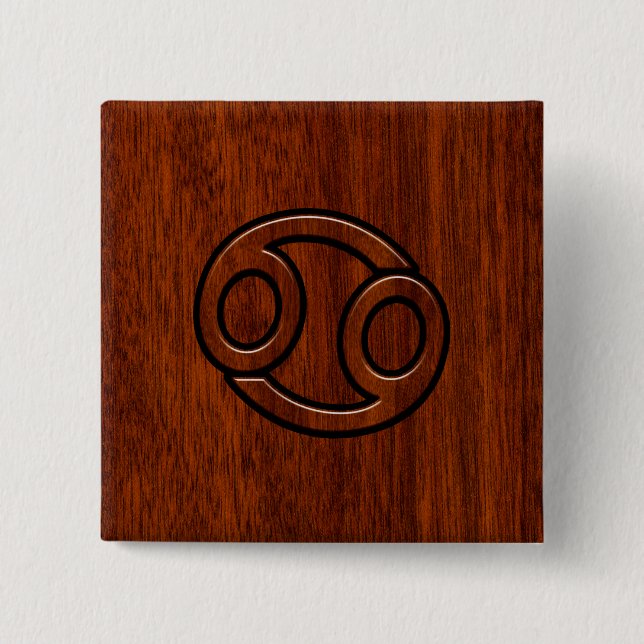 CancerZodiacsymbol på mahognystildekor Knapp (Framsida)