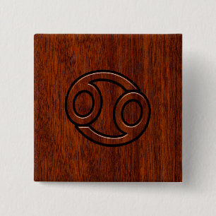 CancerZodiacsymbol på mahognystildekor Knapp