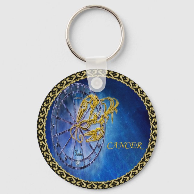 Cancerzodiak Astrologidesign Horoscope Nyckelring (Framsida)