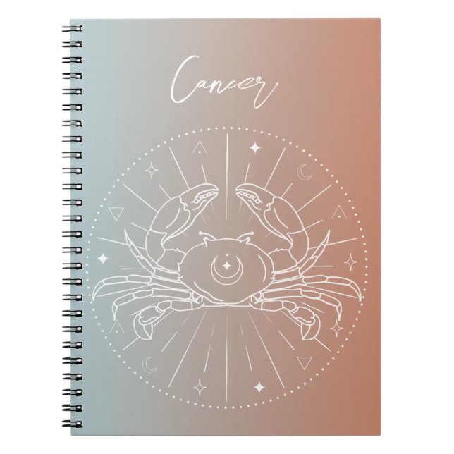 Cancerzodiakhoroscope stjärntecken gradient anteckningsbok (Framsidan)