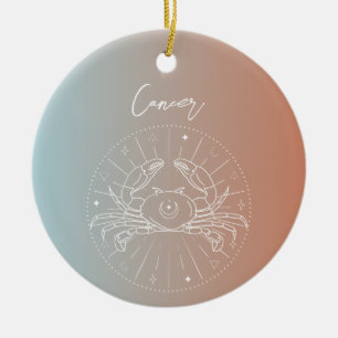 Cancerzodiakhoroscope stjärntecken gradient julgransprydnad keramik
