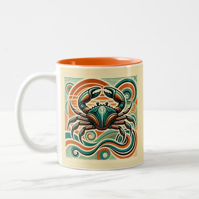 Cancerzodiakkaffe Mugg Retro Design (Vänster)