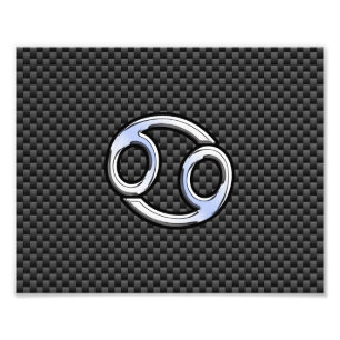 Cancerzodiaksymbol Kolkolsfiberutskrift Fototryck