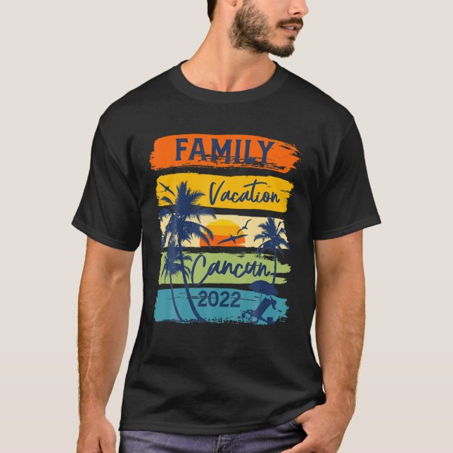 Cancun 2022 Mexico Family Vacation Matching Group T Shirt (Framsida)