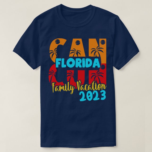 Cancun 2023 Florida Sommarfamilj, par matchning T Shirt (Design framsida)